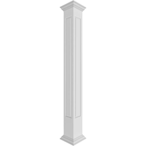 Ekena Millwork Craftsman Classic Square Non-Tapered, Raised Panel PVC Column, Crown Capital & Crown Base CC0809ENRCRCR - main